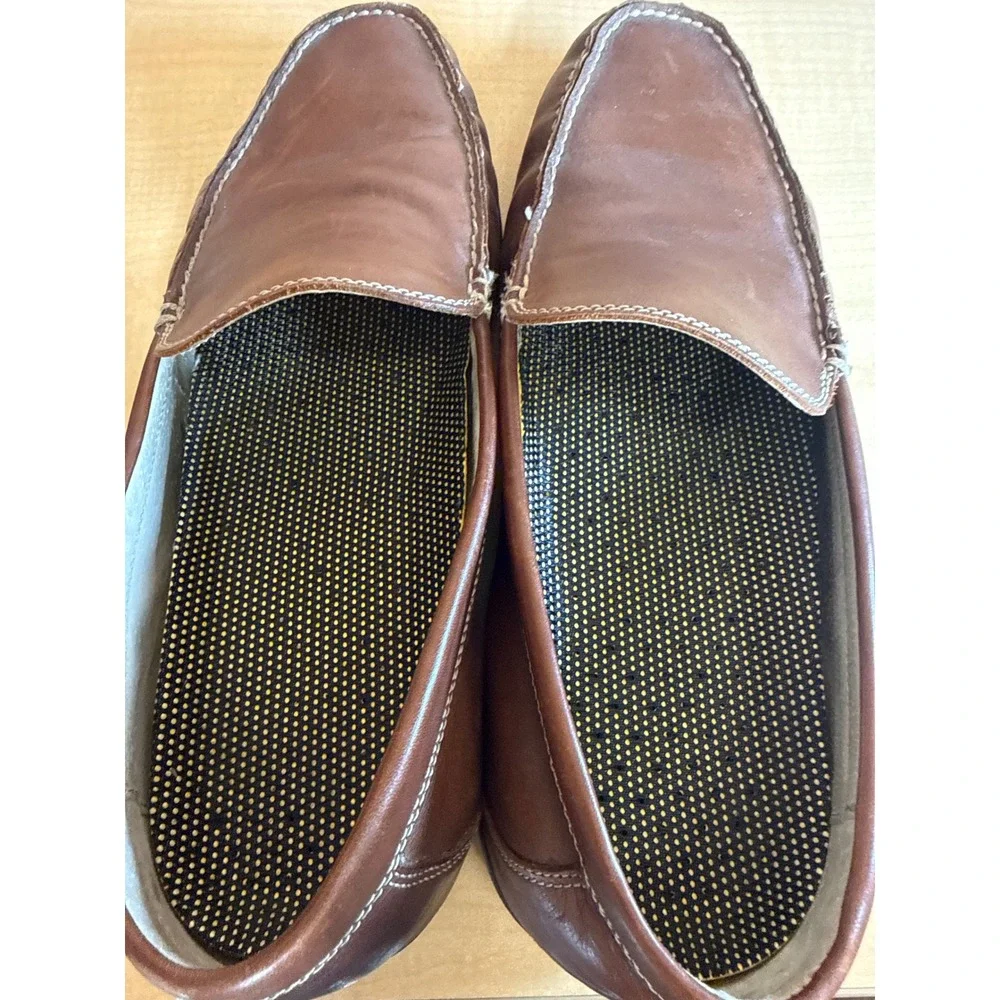 Nunn Bush Mens Brown Leather Slip On Loafers Moc Toe Shoes 84294-200 Size 12M